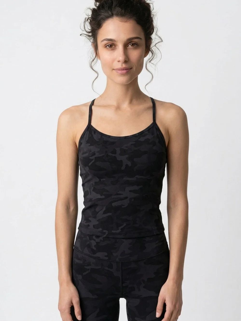 LULULEMON | Black Camo Power Y Athletic Tank Top Women’s Size 8